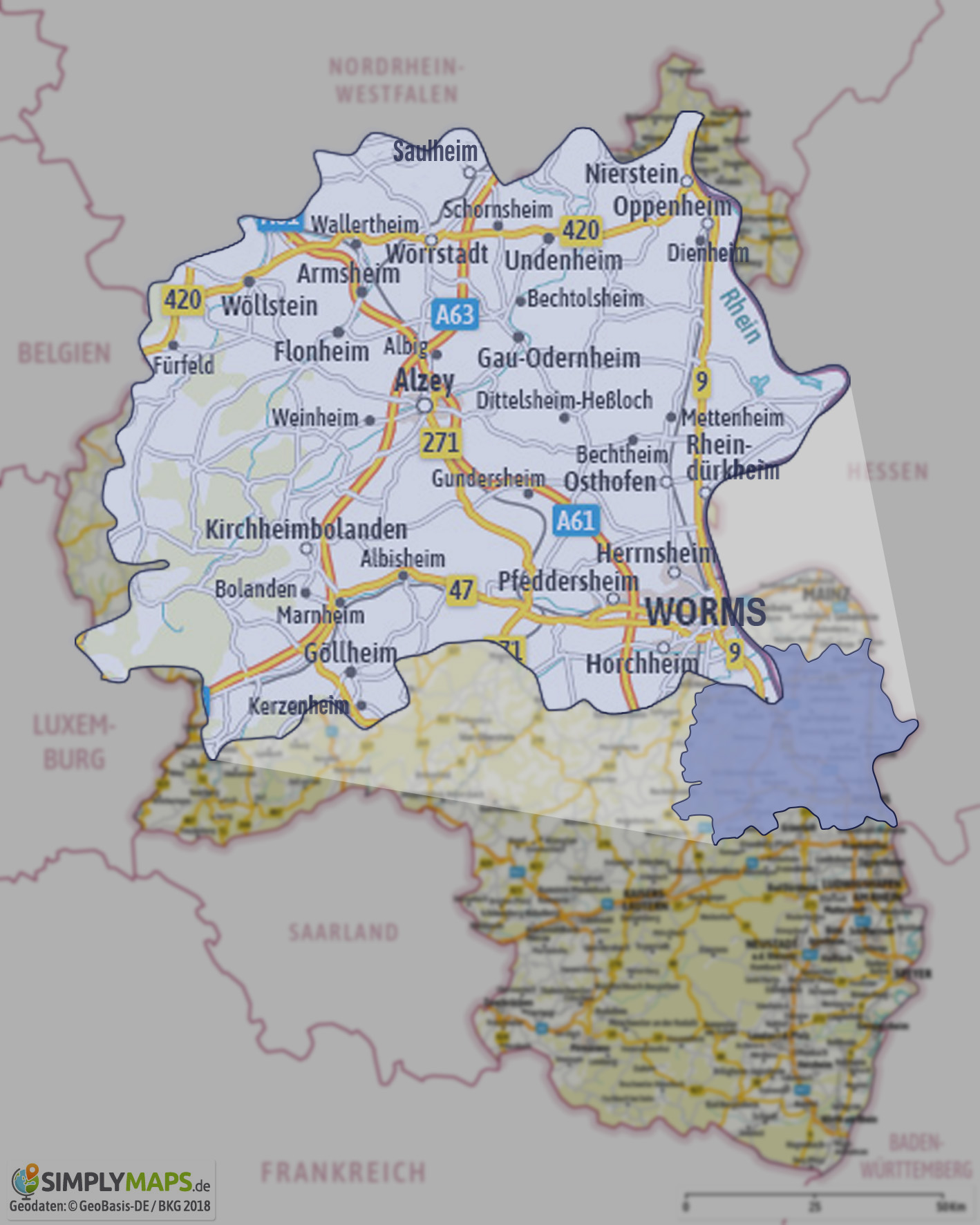 Rheinland Pfalz Karte 02